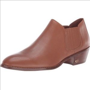 Coach COH Leather Tan Saddle Ankle Boots 8.5 NWOT